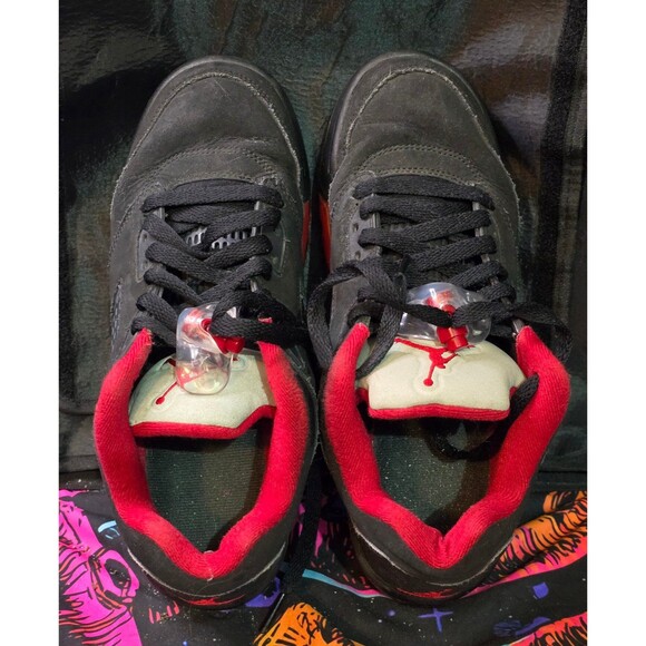 Nike Air Jordan 5 V Retro Low Alternate 90 Black Red 314338-001 Shoes  Sz 6.5Y - Picture 5 of 7